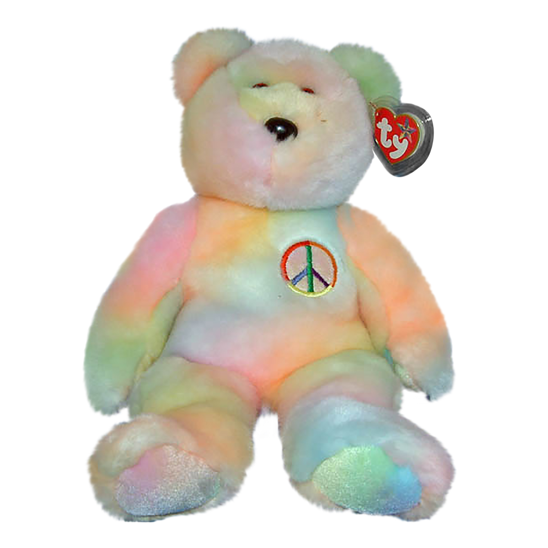 Ty Large Plush Beanie Buddy - Peace Ty-Dyed Pastel Bear MWMT | eBay